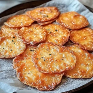 Keto cheese crisps on a baking sheet, crispy and golden brown, perfect for a low-carb snack.