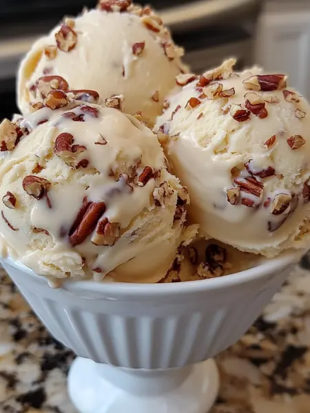 Easy Butter Pecan Keto Ice Cream