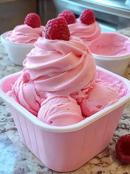 Easy Keto Raspberry Frosty Ice Cream