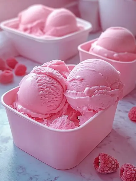 Easy Keto Raspberry Frosty Ice Cream