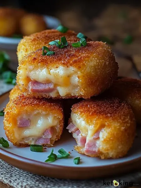 Keto Ham and Cheese Croquettes