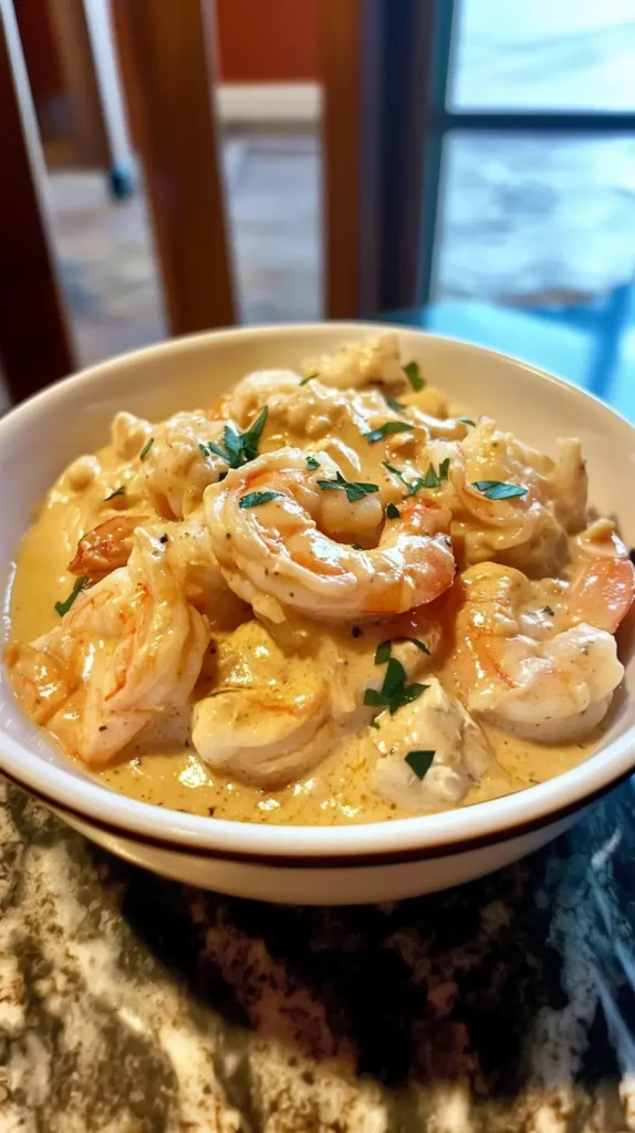 Keto Creamy Shrimp and Chicken