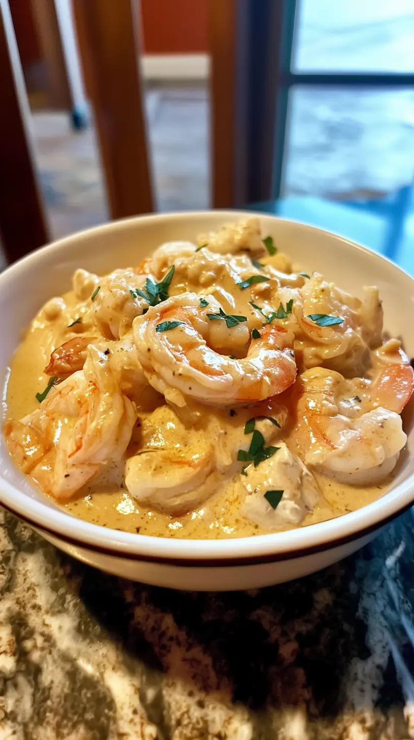 Keto Creamy Shrimp and Chicken