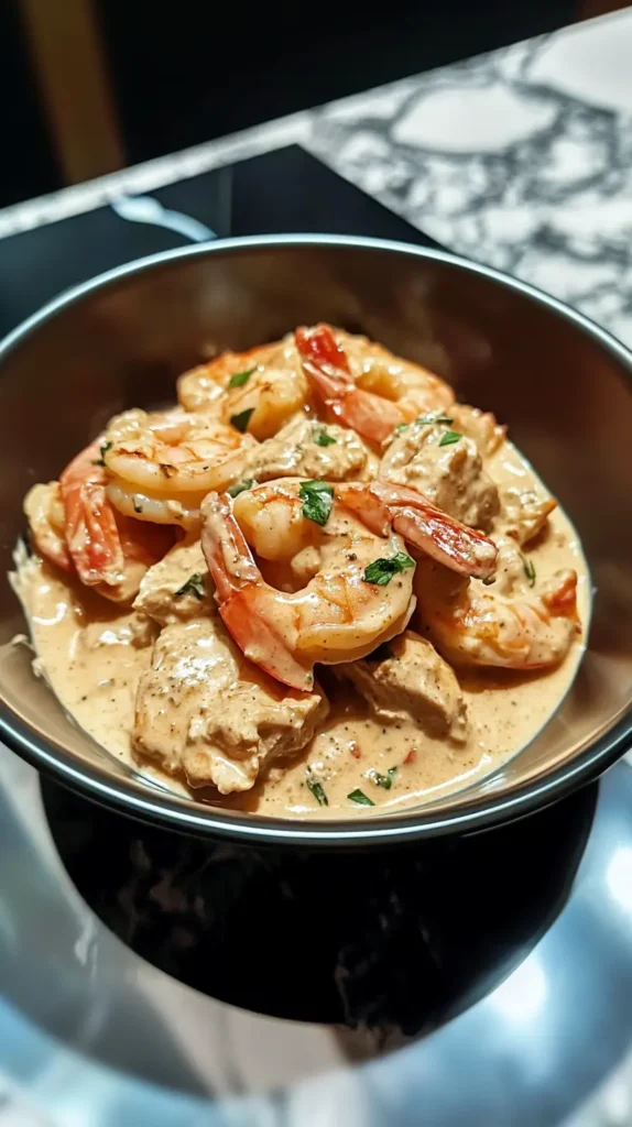 Keto Creamy Shrimp and Chicken