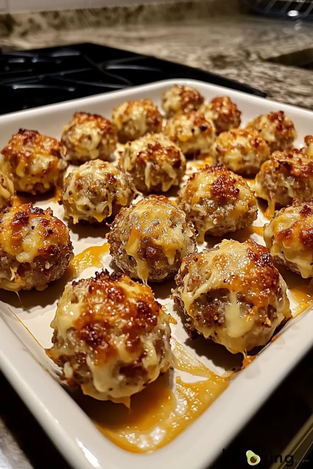 Keto Cheesy Garlic Sausage Balls