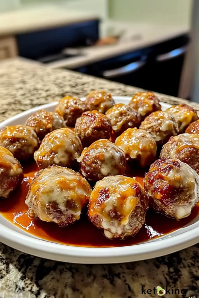 Keto Cheesy Garlic Sausage Balls
